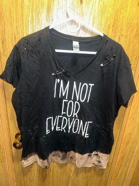 Custom I'm Not For Everyone Black Graphic V-Neck Tee